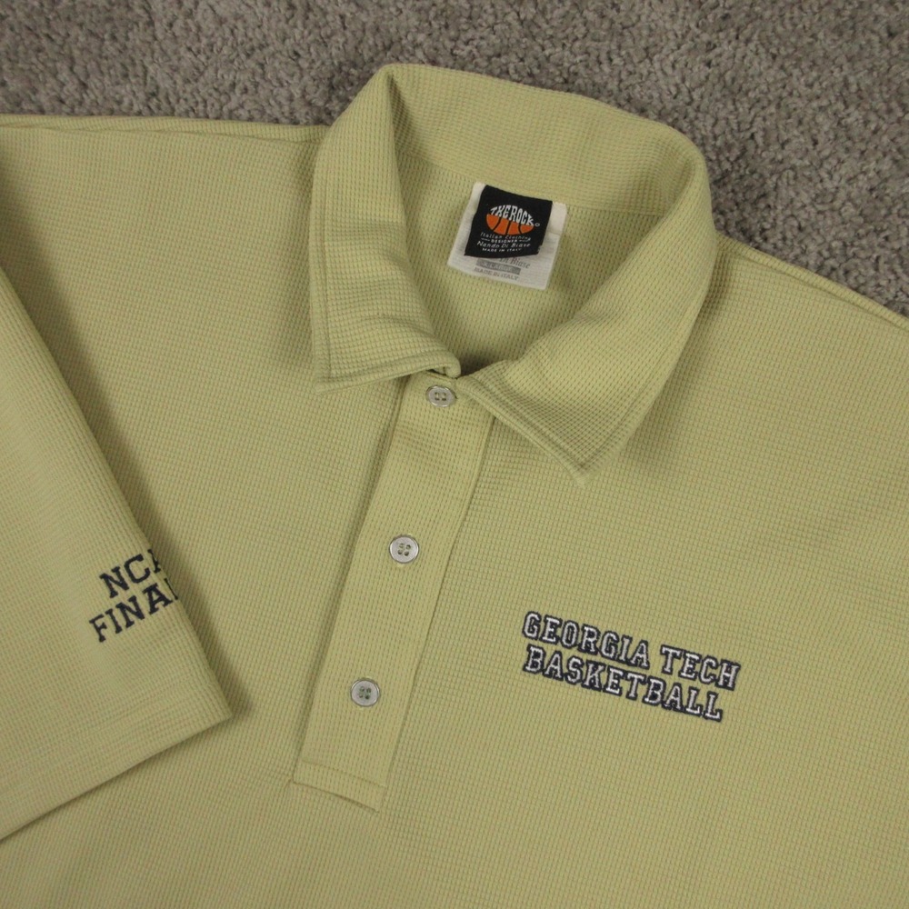 Vintage Georgia Tech Yellow Jackets Polo Shirt Mens XL Basketball NCAA Finalist